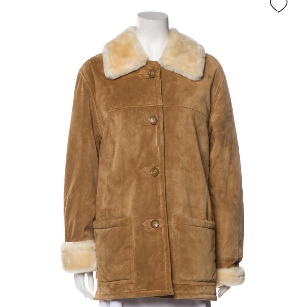 DENNIS BASSO Leather Faux Fur Jacket size M